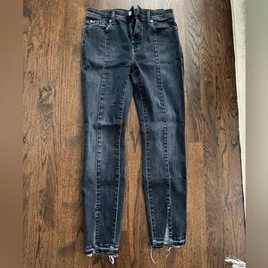 Women’s Grey 7 for All ManKind High Rise Front Split Jeans (Size 27)